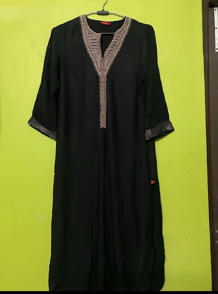 Black Color W Kurta For Ladies