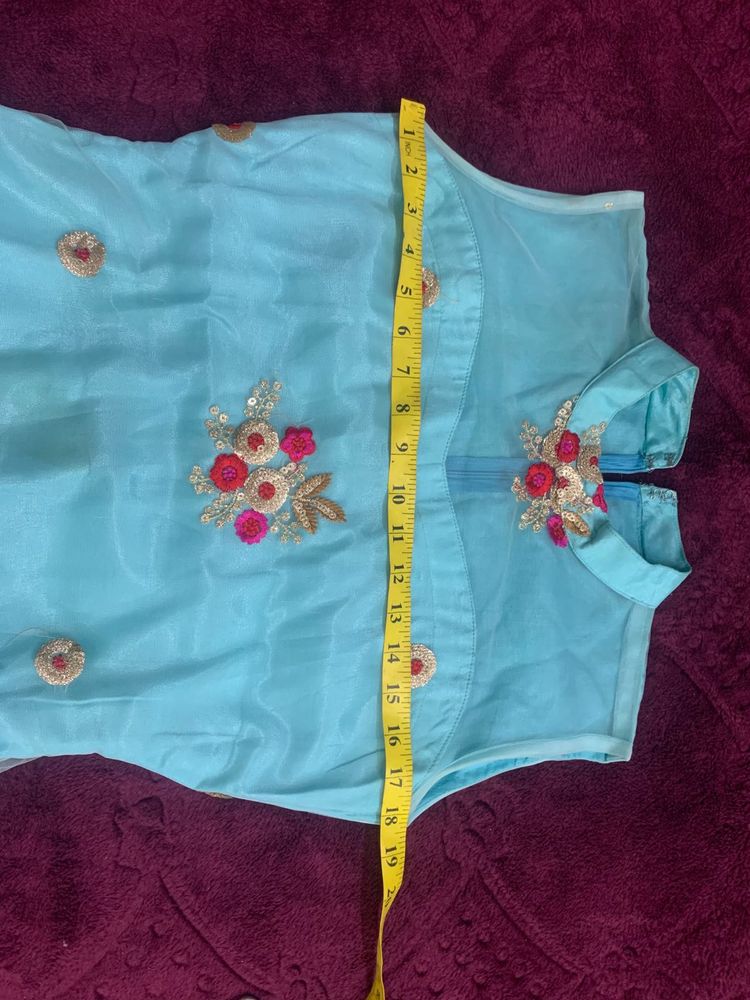 Blue Embroidered Indian Top