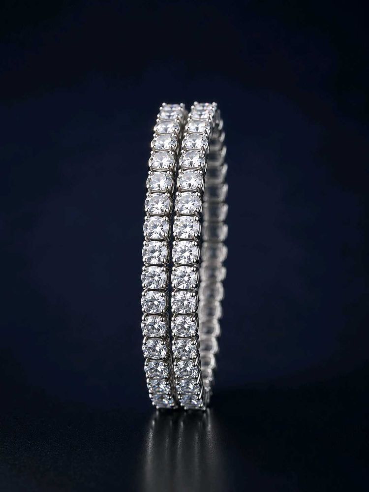 Elegant Diamond Bangles Set