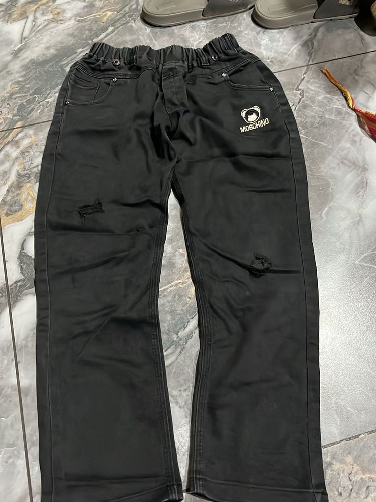 Moschino Black Distressed Jeans