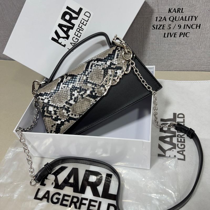 Karl Lagerfeld Snake Print Chain Bag