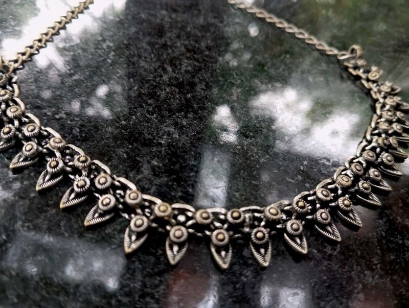Vintage Oxidized Silver Necklace