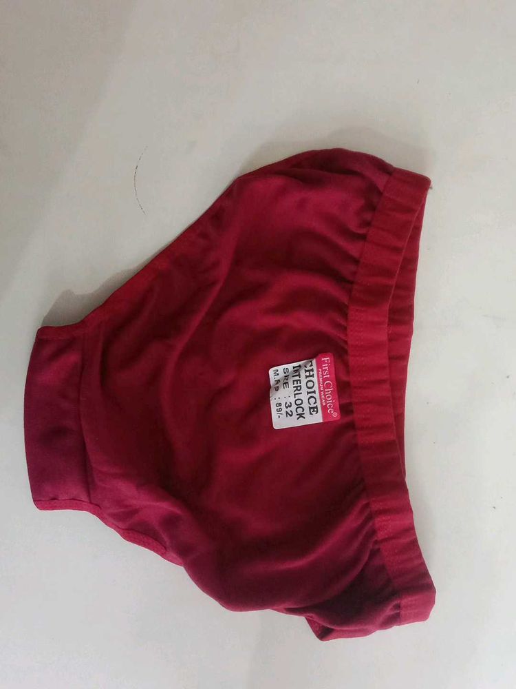 First Choice Maroon black Cotton Briefs 2 pis