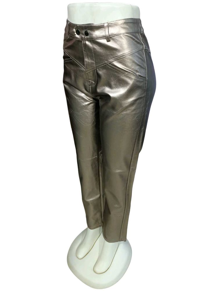Metalic Leather Bronze Trouser Waist 32