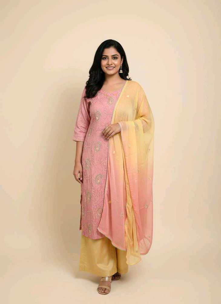 Kurta Set with Sequins &amp; Embroidery