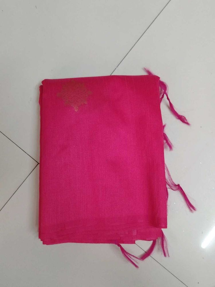Pink silk cotton saree