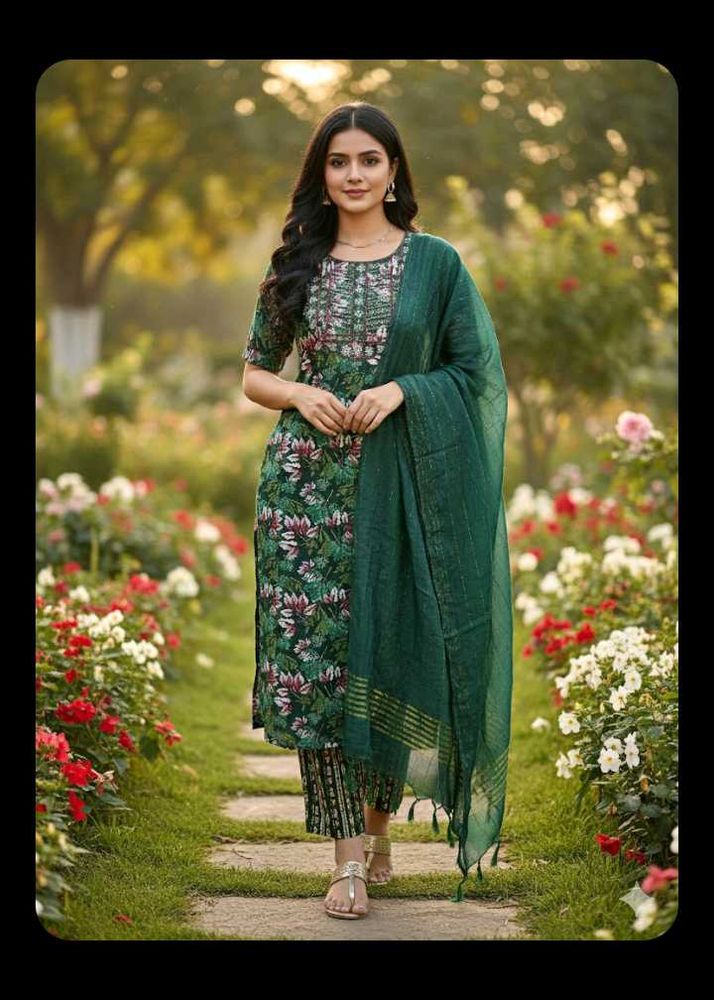 Bust 36 Elegant Floral Print Kurta Set