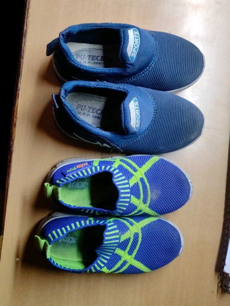 Kids Blue Slip-On Sneakers