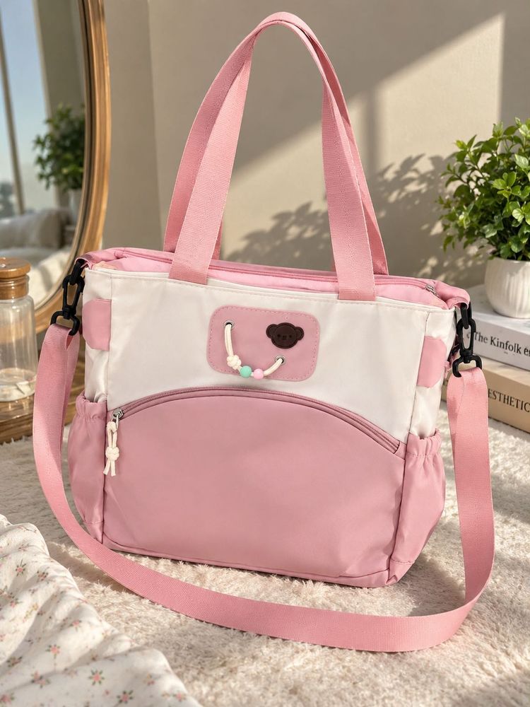 Cute Pink &amp; White Tote Bag