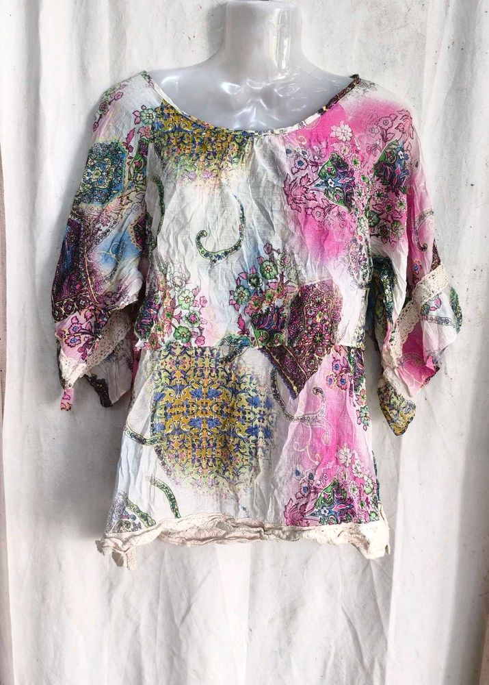 multi print short kurti