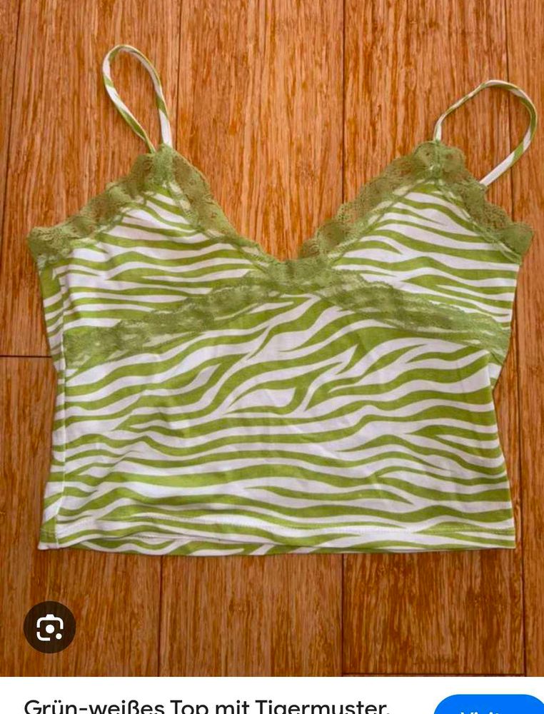Green Zebra Print Cami Top