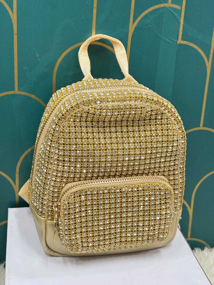 Sparkly Gold Rhinestone Backpack HIGH QUALITY