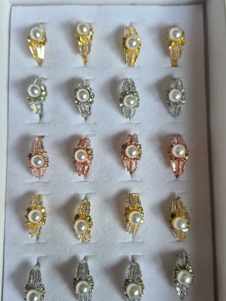 Rose Gold Plated Pearl Finger Rings