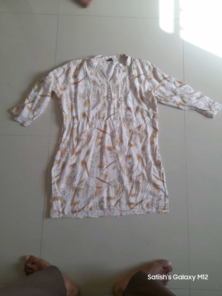 OFF WHITE PRINTED TUNIC TOP