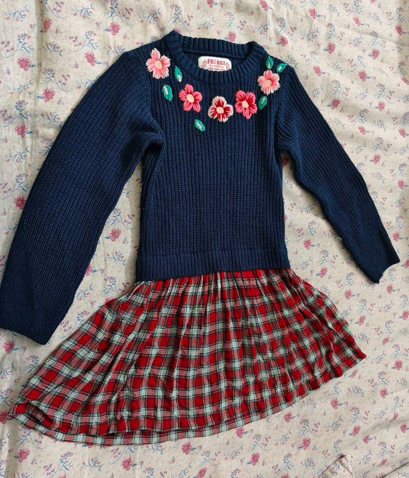 Navy Blue woolen Dress