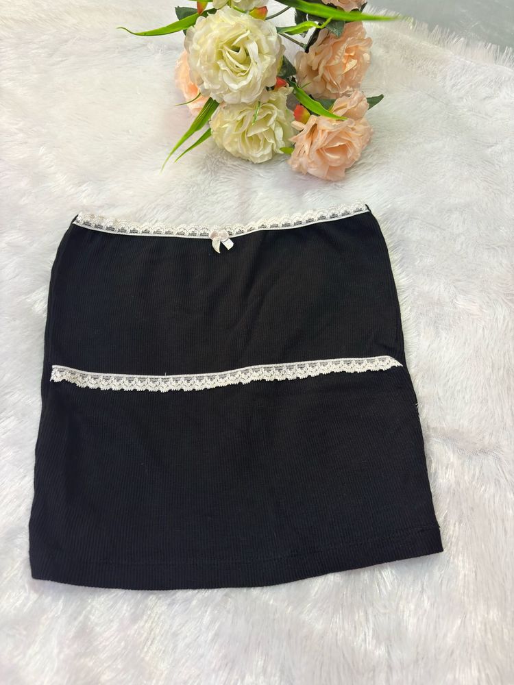 Black Lace Trim Cami Top