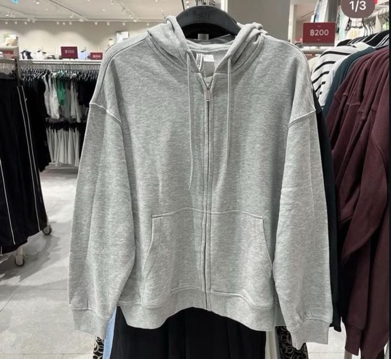 Grey Zip-Up Hoodie