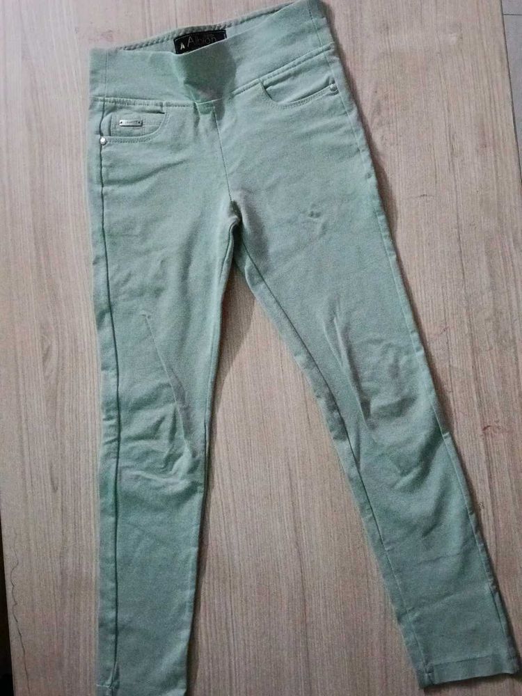 Mint Green Pull-On Pants
