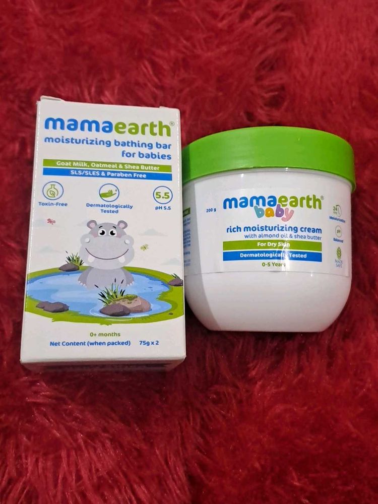 Combo of Mamaearth baby bathing soaps &amp; cream