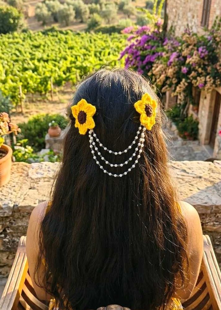 Boho Sunflower Hair Chain