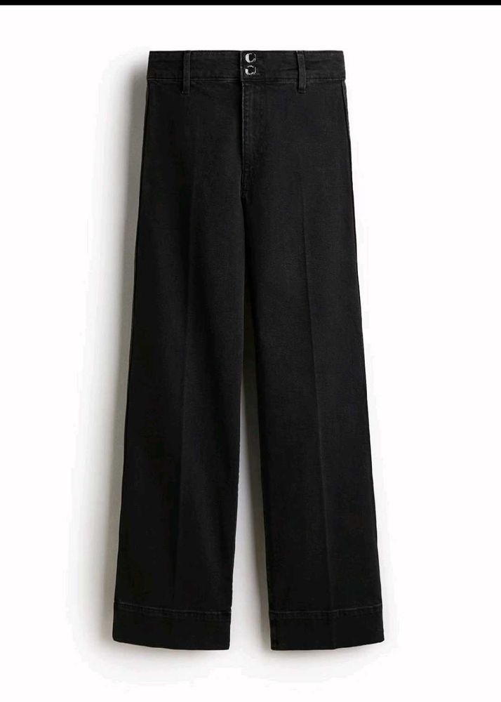 H&amp;M Chic Wide-Leg Black Pants