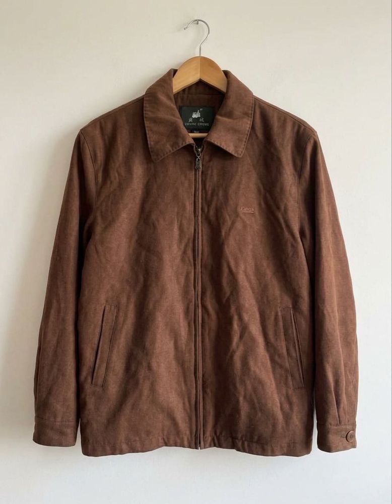Brown Suede Zip-Up Jacket