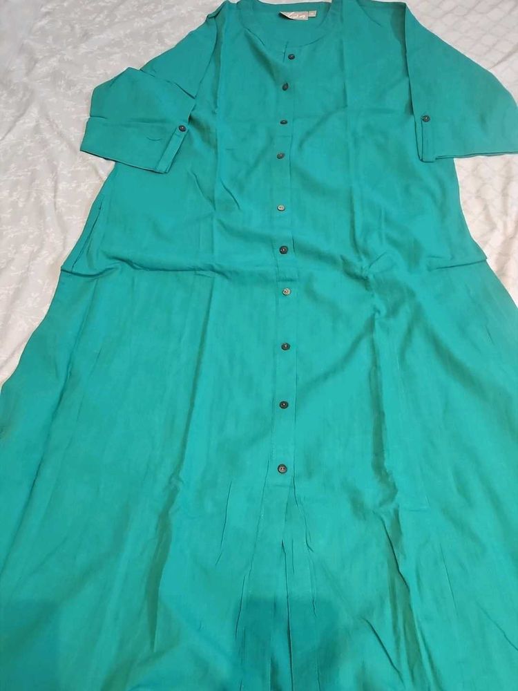 Teal Button-Down Kurta