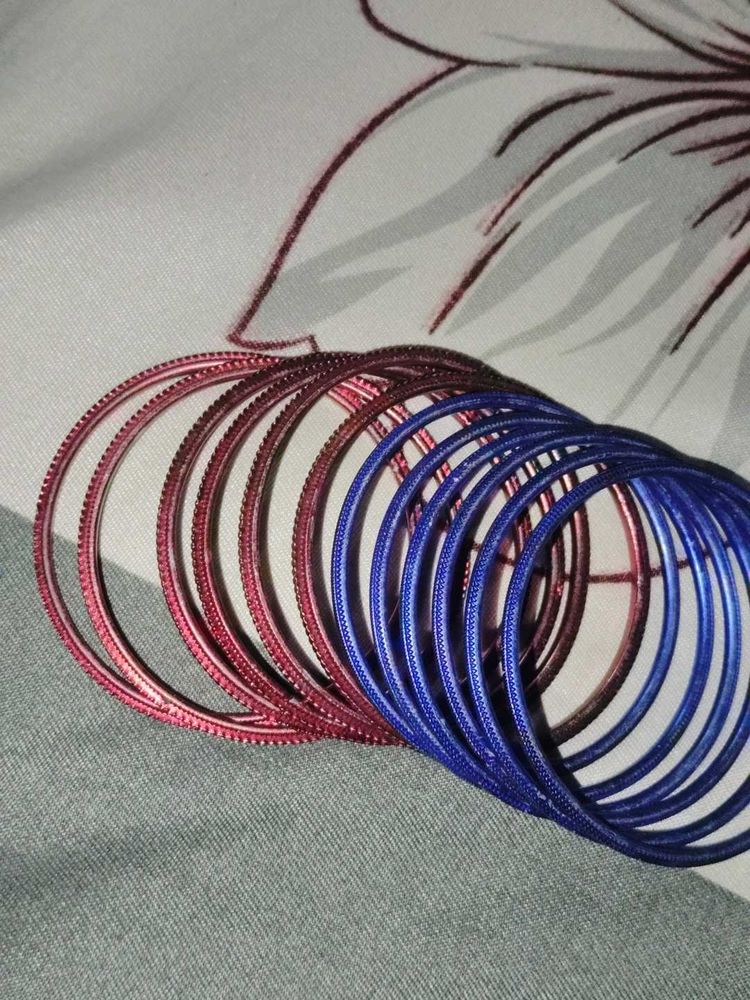 12 pieces of mixed Blue &amp; red Bangle Set