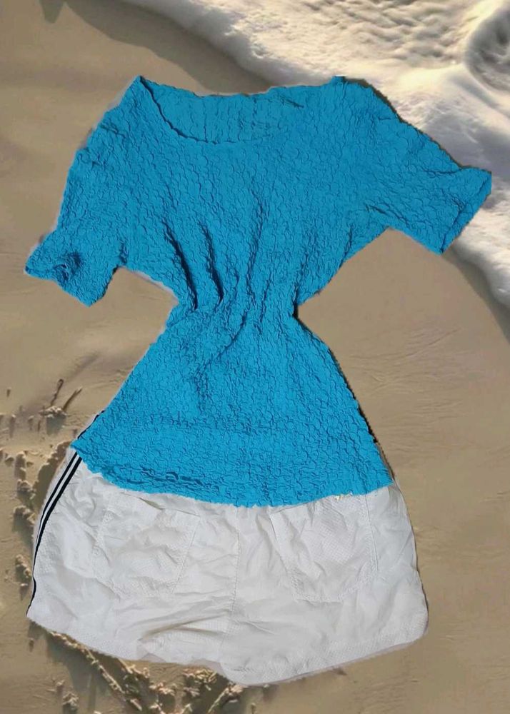 blue bodycon fitted top