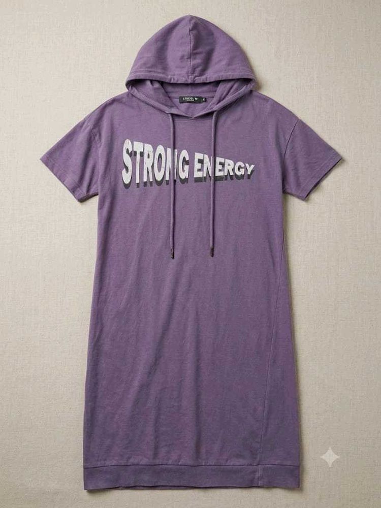 Purple "Strong Energy" Hooded Dress