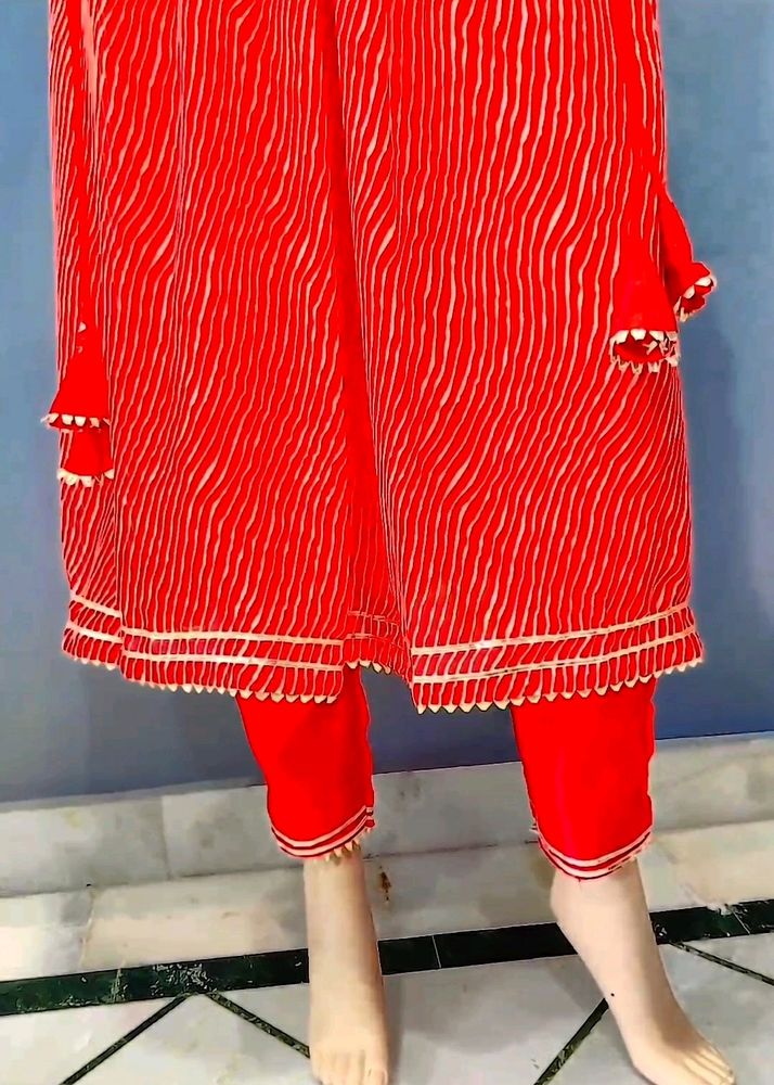 Beautiful Gotta Work Lehriya Kurta Only