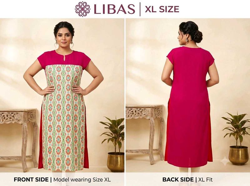 Unused Libas Magenta &amp; Printed Kurti