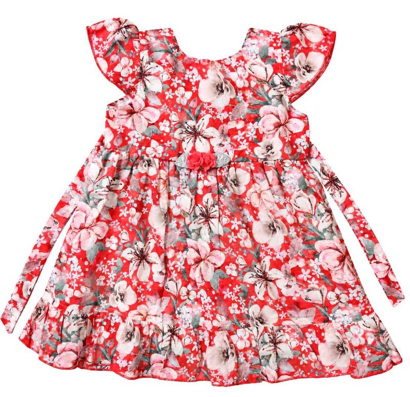Charming Red Floral Dress