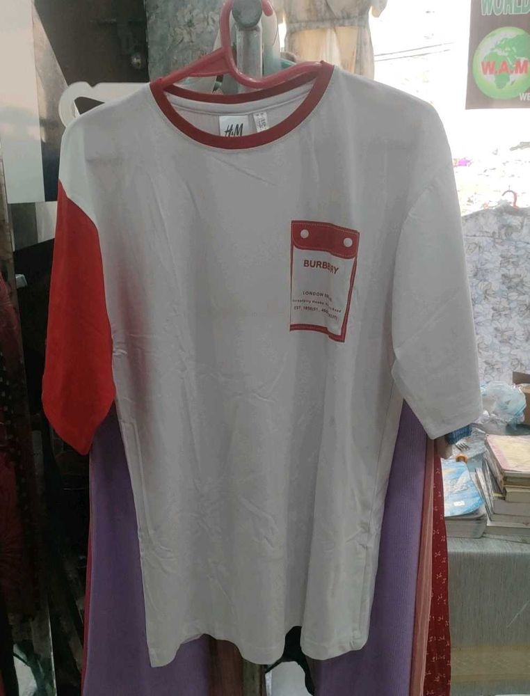 HM White &amp; Red T-Shirt