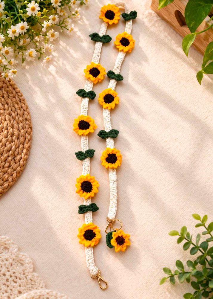 Crocheted Sunflower mobile sling holder