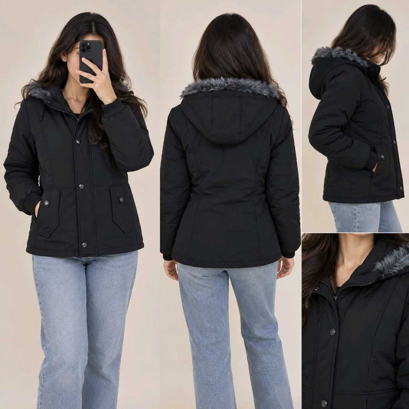 Women's Black Puffer Jacket