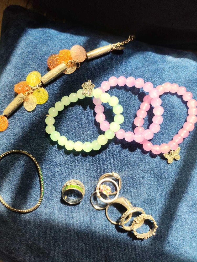 Boho Beaded Bracelets &amp; Rings Set