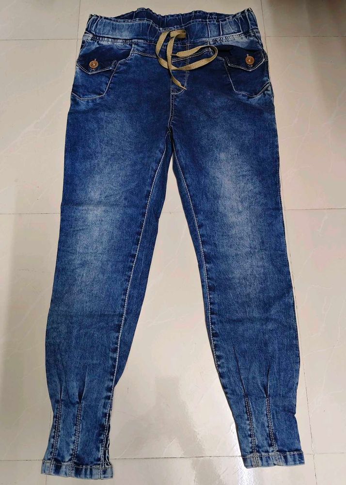 Blue Denim Jogger Jeans