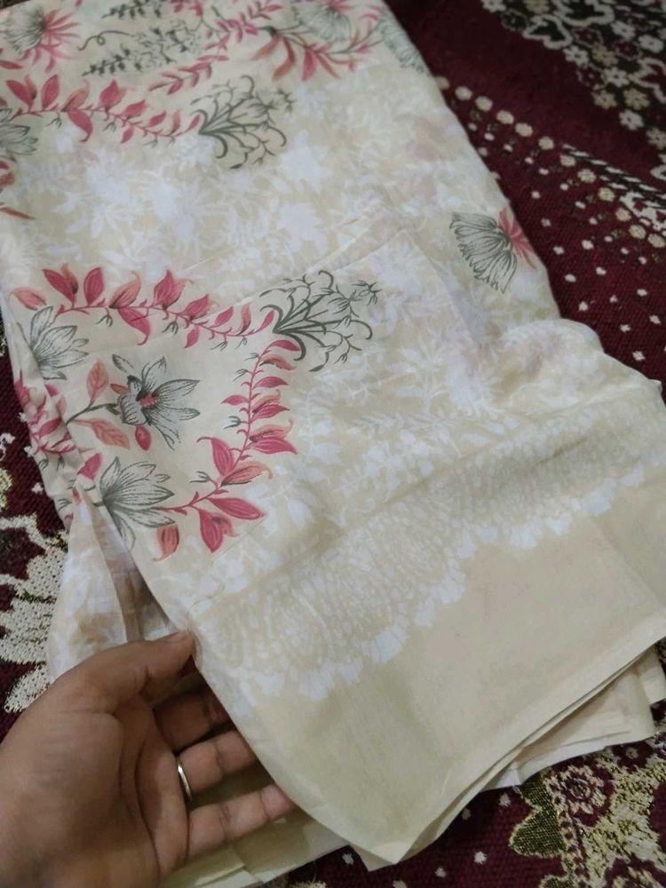 Floral Print Cotton Dress Material