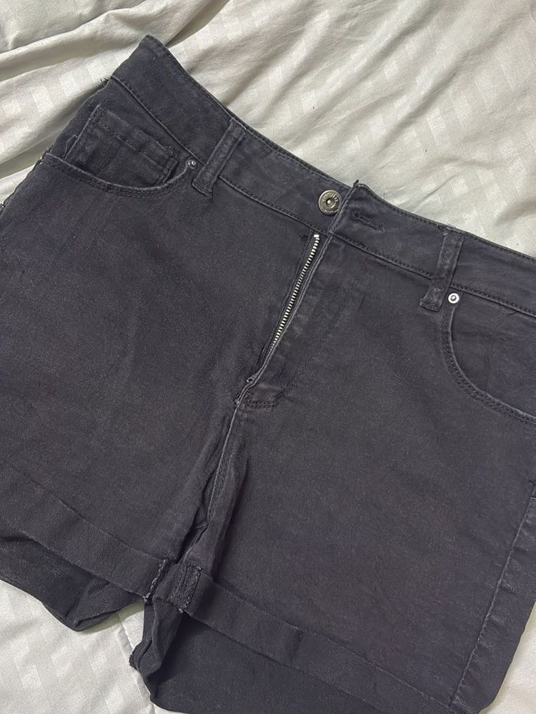Gray Denim Shorts