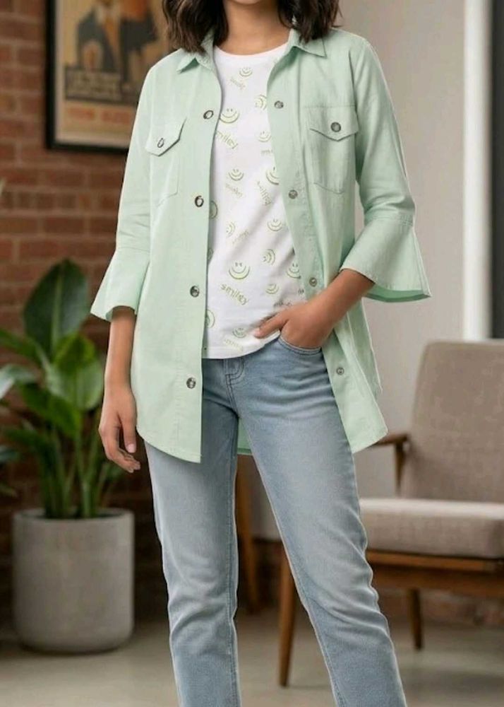 Light Green jacket with attached top