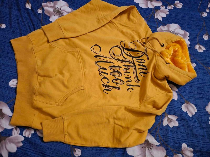 Cozy Yellow Graphic Hoodie