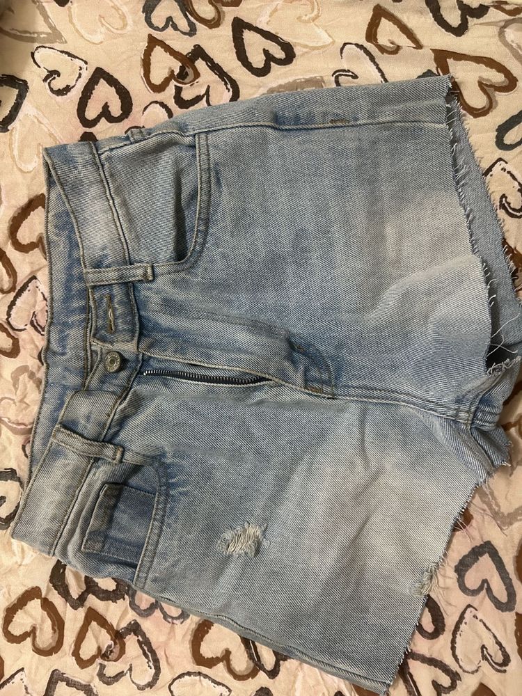 Light Wash Denim Shorts