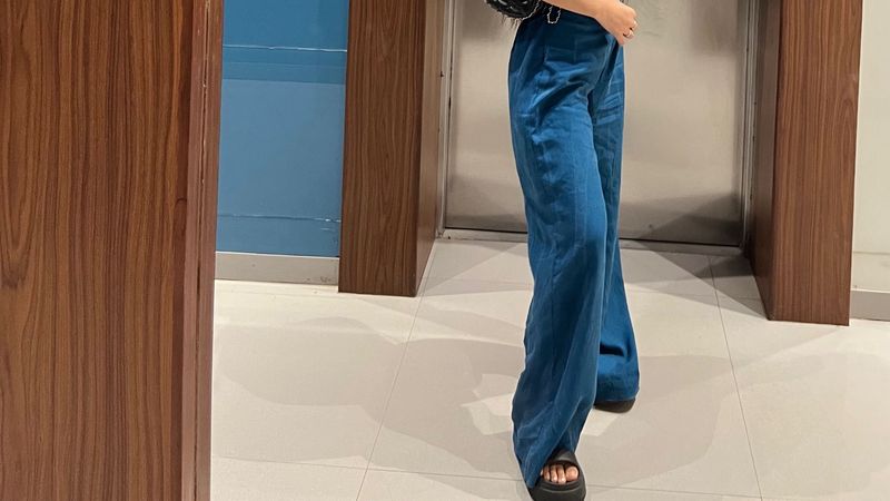 Blue Wide Leg Pants