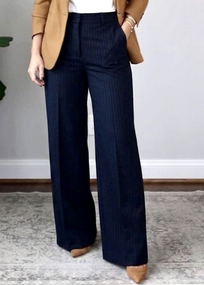 Classic Navy Wide Leg Pants