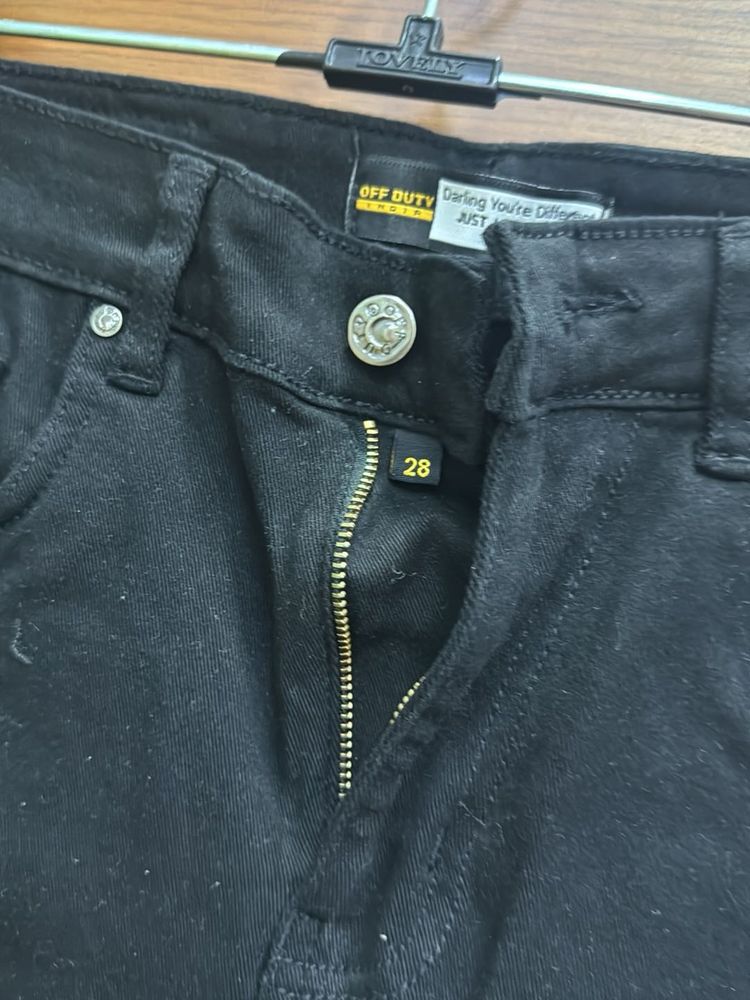 Black Denim Long Skirt
