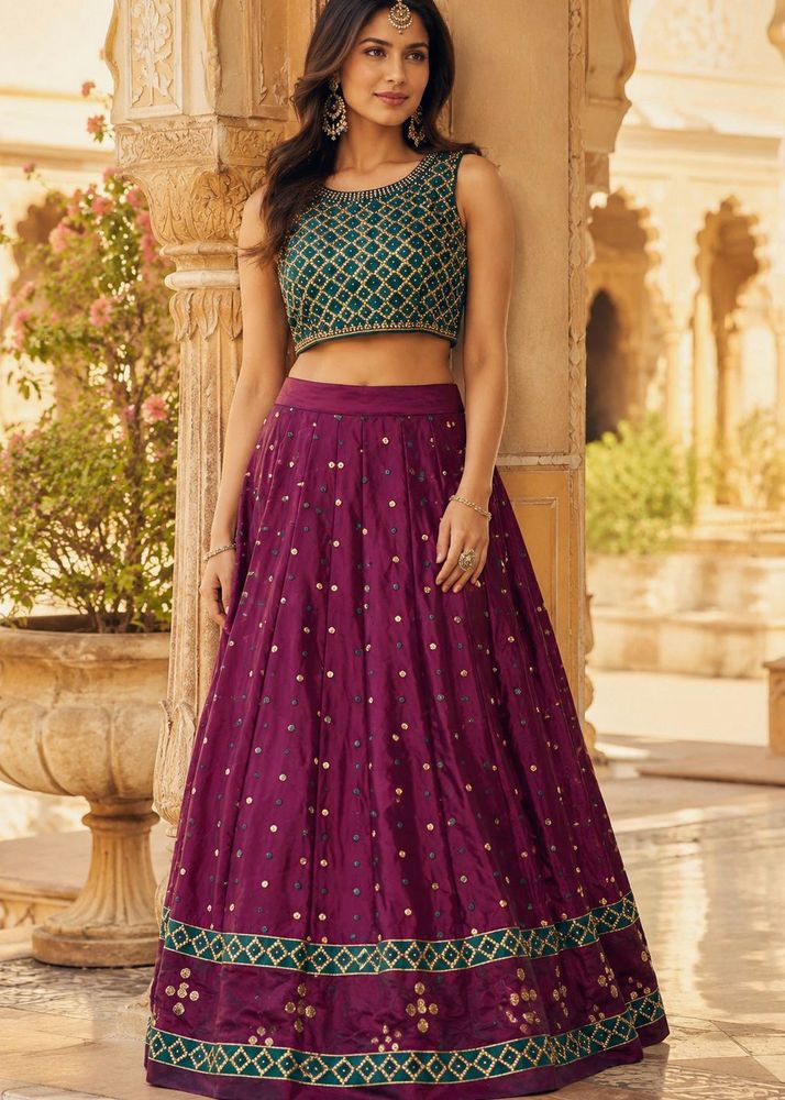 Navratri style Stunning crop top - skirt Set
