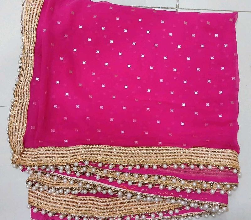 Stunning Pink Bead Work Dupatta🤩💗