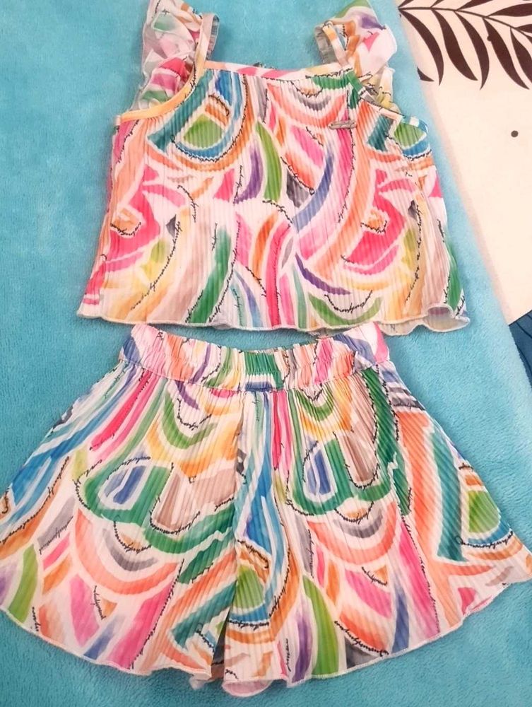 Abstract Print Top &amp; Shorts Set
