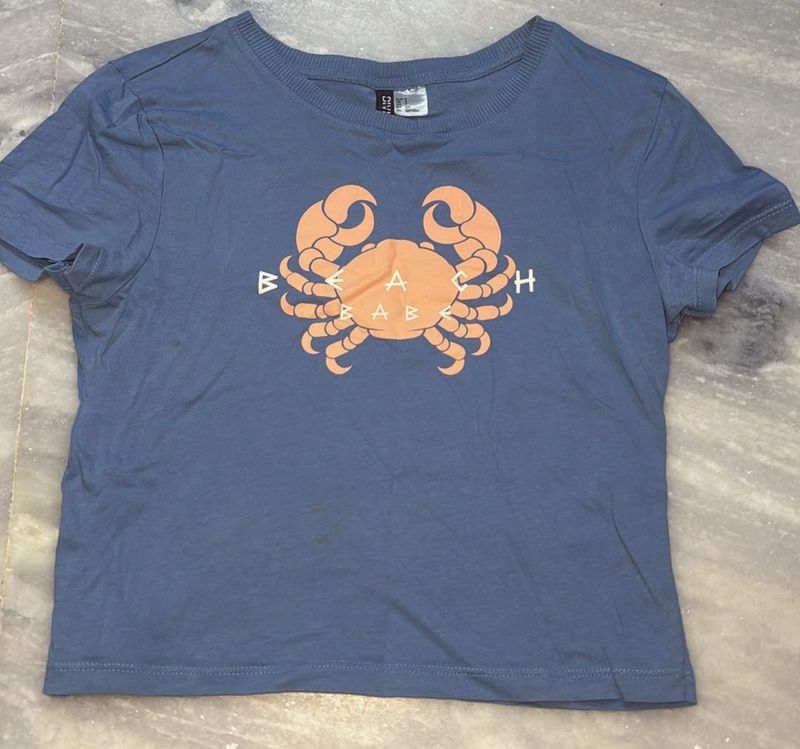Crab Graphic Baby Tee